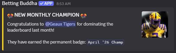 Monthly Champion